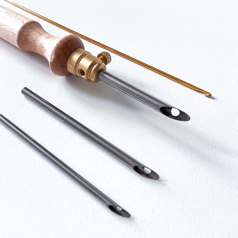 Nurge Premium Quality Punch Needle Kit, 3mm-4mm-5mm Metal Tubes and
