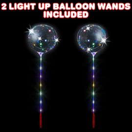 ArtCreativity Light Up Bobo Balloons for Kids, Set of 2, LED Wands for Kids with 3 Light-Up Modes, Exciting DIY Science Project for Boys and Girls, Includes Batteries and Detailed Instructions