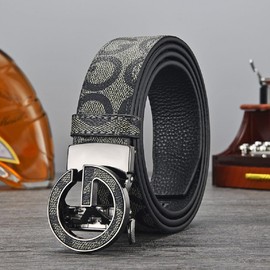 Ridoras Designer Belts for Men Ratchet Belts with Automatic G Buckle Mens Belt for Casual Jeans Business, Black, 28"-34" Waist Adjustable