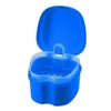Denture Cup Dental Retainer Case Cleaning with Strainer Basket, Orthodontic