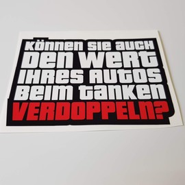 folien-zentrum - Can you double the value of your car when refueling 11 x 8 cm - high-quality sticker tuning - JDM car sticker - funny sayings - car sticker - Stickerbomb - 552