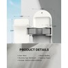 MCOMCE Plastic Broom Holder Wall Mount, White, 4 Count