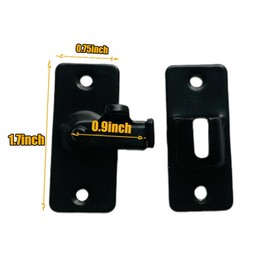 2-Pack 90° Small Door Latches Heavy Duty Metal Window Gate Locks Anti-Rust Surface Easy Install Child Safety Latch for Home Shed Cabinets and Pet Gates (Black)