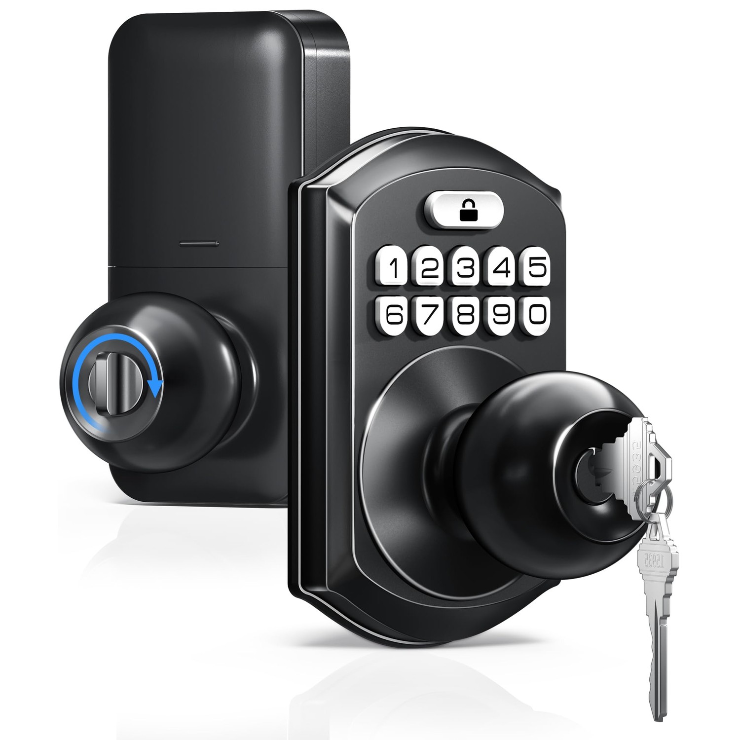 TEEHO Keyless Entry Keypad Door Lock with Handle, Electronic Digital ...