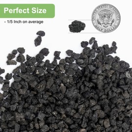 Pulovin 5 lbs Pebbles for Indoor Plants, Succulent, Cactus, 1/5 Inch Small Lava Rock for Plants Drainage, Natural Horticultural Volcanic Rock, Top-Dressing