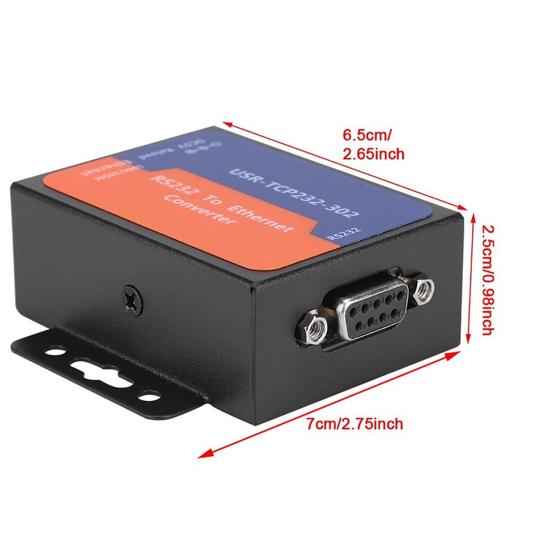 EBTOOLS Mini Servidor Serie, Convertidor RS232 a Ethernet TCP/IP con