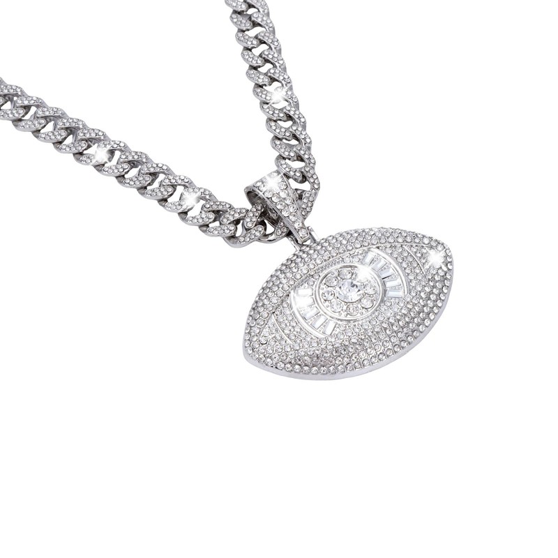 KNITUKL Silver Iced Out Diamond Tennis Chain Necklace for Men