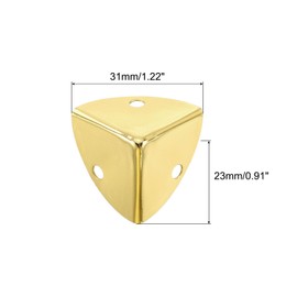 sourcing map 8 Pcs Decorative Box Corner Cover, 23mm Metal Edge Guard, Furniture Corner Edges Protector with Screws, Light Gold