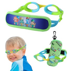 HYDROCOMFY Toddler Goggles age 3-5, kids goggles age 4-6, Green Dino Goggles for Toddlers/Kids/Baby