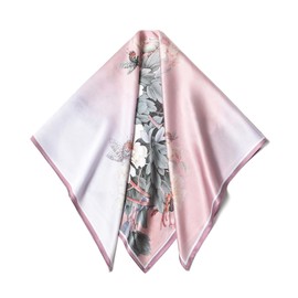 SHIROUYU 100% Mulberry Silk Scarf 35" Large Square Lightweight Scarf - Women's Silk Shawl -Silk Headband With Gift Packed