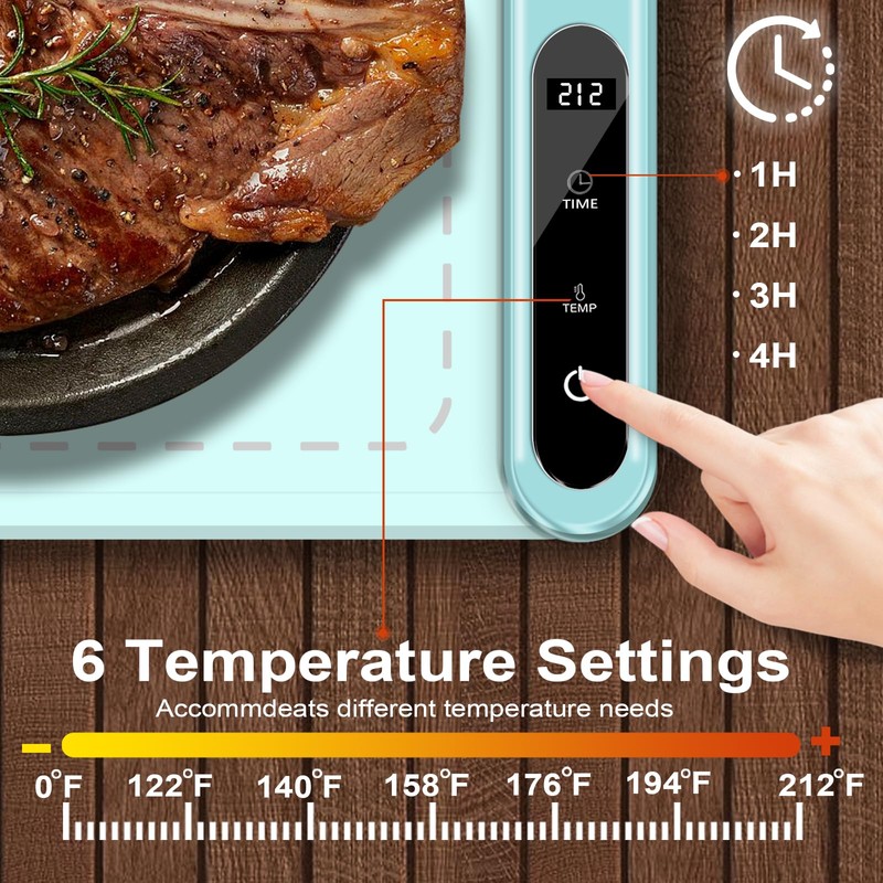 Silicone Electric Food Warmer Mat: Upgrade Temp Master Adjustable Warming