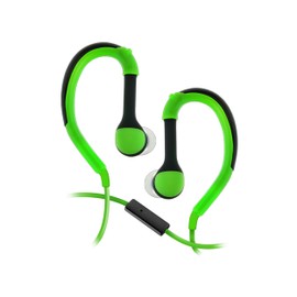 SENTRY OSE650, Verdes con Gancho Deportivo Envolvente, Audífonos con Conexión por Cable de 3.5mm, Incluye Almohadillas Adicionales, Micrófono en Línea, Aislamiento de Ruido, Livianos. Color Verde