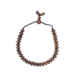 TheTasbih® Exotic Johar Wood 33-bead Saucer-shape 9x6mm Adjustable Prayer Bead Bracelet