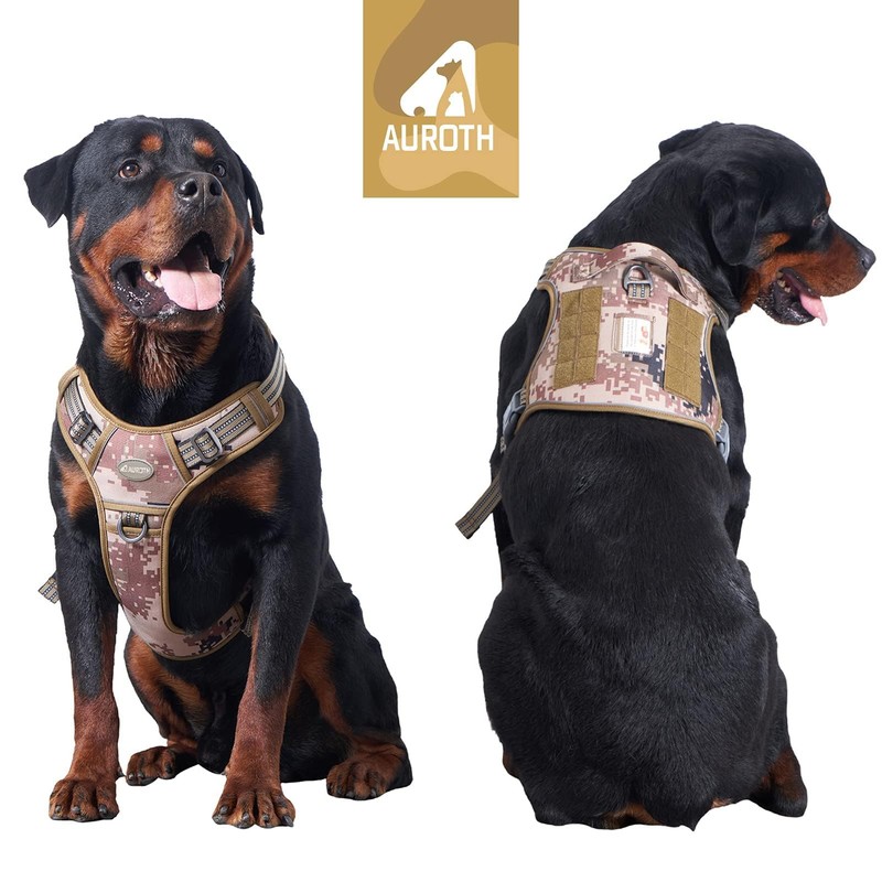 AUROTH Tactical Pet Harness for Large Dogs No Pull Adjustable,