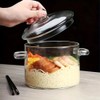 1.6L/57Fl Oz Glass Saucepan with Cover, Stovetop Cooking Pot with