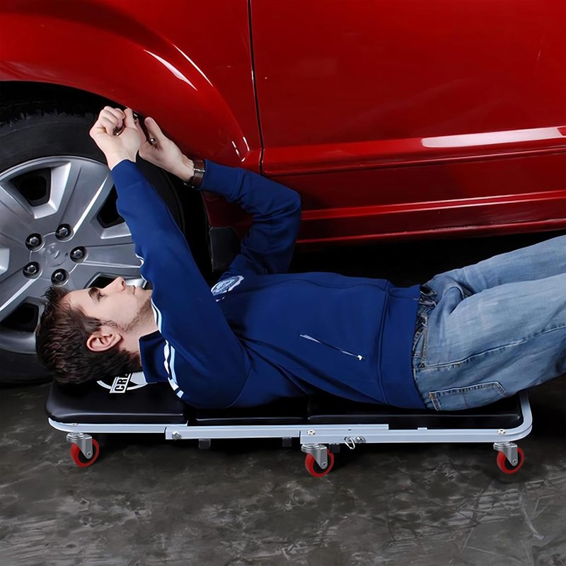 Mysit 2.5 inch Creeper Wheels Heavy-Duty M8 Threaded Swivel Caster