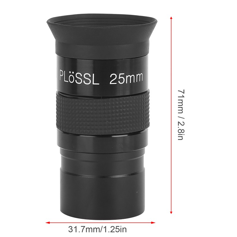 Plossl 25mm Eyepiece Multilayer Wideband Coating 1.25inches Metal Monocular Accessory