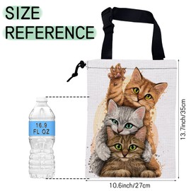 NHNXHWIA Cute Cats Car Trash Bag,Kittens Hanging Drawstring Car Garbage Bag,Waterproof Canvas Car Back Seat Organizer with Adjustable Buckle,for Vehicles,SUVs,Camping,Road Trips