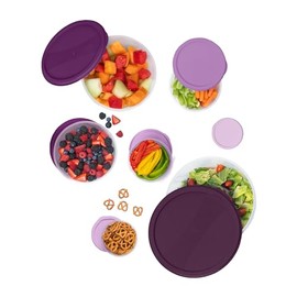 KOLORAE Storage Containers Set of 14 Round Storage Containers Food Storage Meal Prep Dishwasher Safe