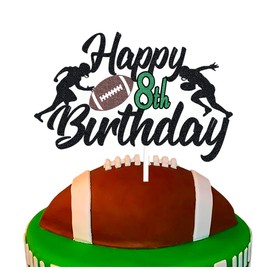 Decoración para tartas de fútbol de 8 cumpleaños, decoración para fiestas de 8 cumpleaños, decoración de tartas de 8 años de edad, decoración de pasteles para niños, decoración de fiesta deportiva, suministros para fiestas de octavo cumpleaños para niños