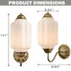HYDELITE Vintage Gold Milk Glass Wall Sconce with White Pumpkin