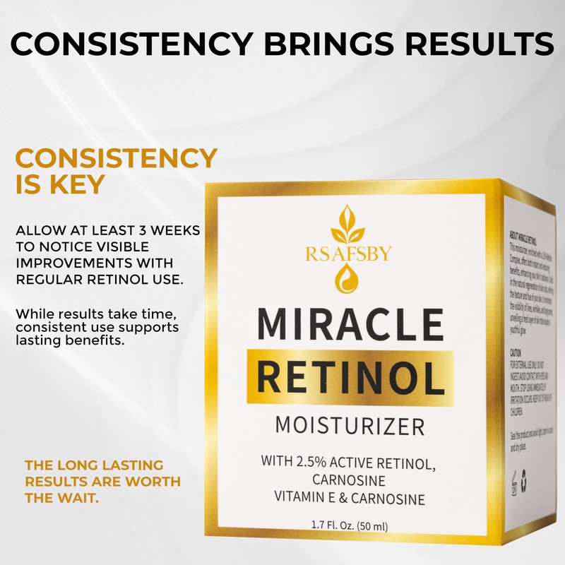 Miracle Retinol Moisturizer – 2.5% Active Retinol, Vitamin E &