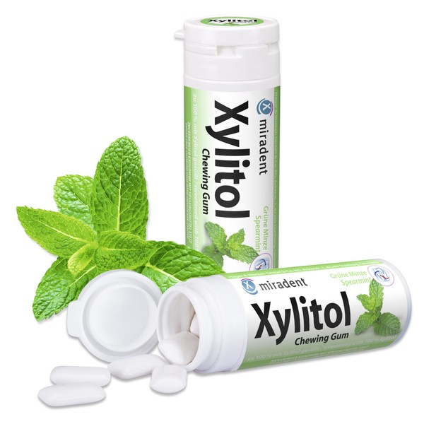 miradent Xylitol Chewing Gum Dental Care Chewing Gums Pack of 30 Spearmint (6 x 30 g)
