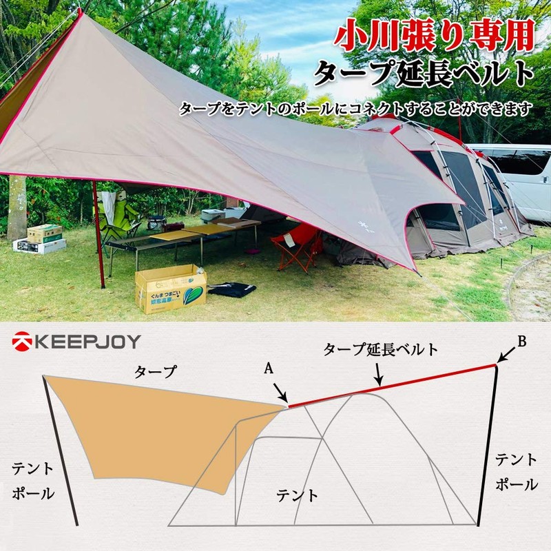 Keepjoy Brook Tension Tarp Belt Setting Tape, One-Touch Length Adjustment,