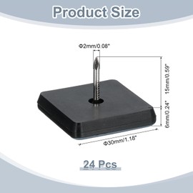 sourcing map 24Pcs Nail on Furniture Sliders, 1-1/6"(30mm) Square Furniture Glides Sliders, Chair Furniture Glides Pads, Chair Leg Protector Pads Furniture Pads for Sofas, Cabinets, Light Blue