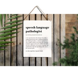 Speech Language Pathologist Definition Wood Sign Modern Speech Language Pathologist Wooden Signs Rustic Hanging Plaque Home Office Wall Art "8 x 10", Perfect Sign Wall Decor for Home Office