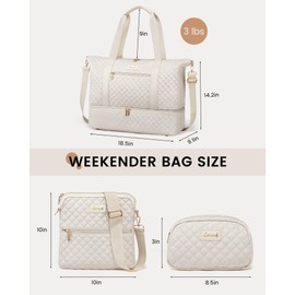 LOVEVOOK Travel Weekender Bag for Women, Duffle Bag with Shoe Compartment, Gym Duffel Bag with Makeup Bag Carry-on Tote Bag for Airplanes Traveling Weekend, Hospital Bags for Labor and Delivery