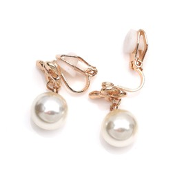 Idin Jewellery - Bow with Faux Pearl Drop Clip On Earrings