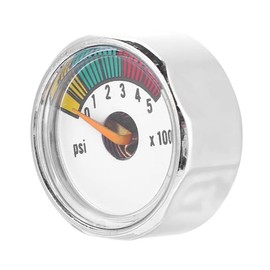 Paintball Gauge Pressure Gauge 0-5000 psi Mini Manometer Aluminum Alloy 22.5mm Dial Meter PCP Gauge PCP Manometer Back Mount 1/8” NPT Male Connector(5000 psi)