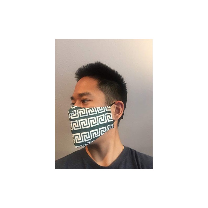 Green Spiral Greek Key Team Mask - Face Accessory -