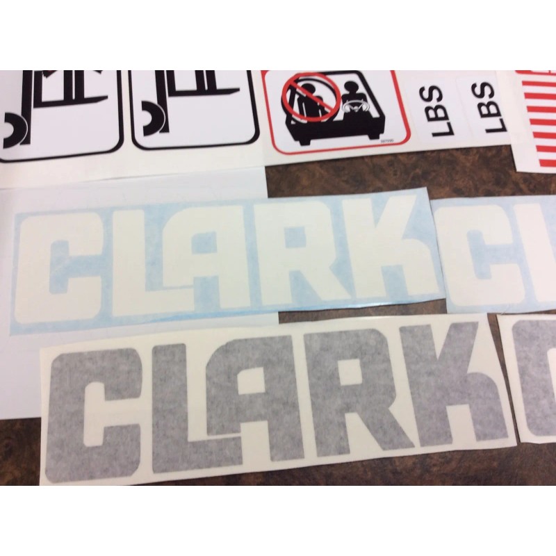 Clark New Clark forklift decal kit with safety decals.