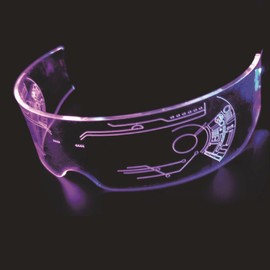 Cicogna LED Neon Goggles Sunglasses LED Neon SF Cyberpunk Near Future Cosplay Costume Accessories LED Glasses (Type D)