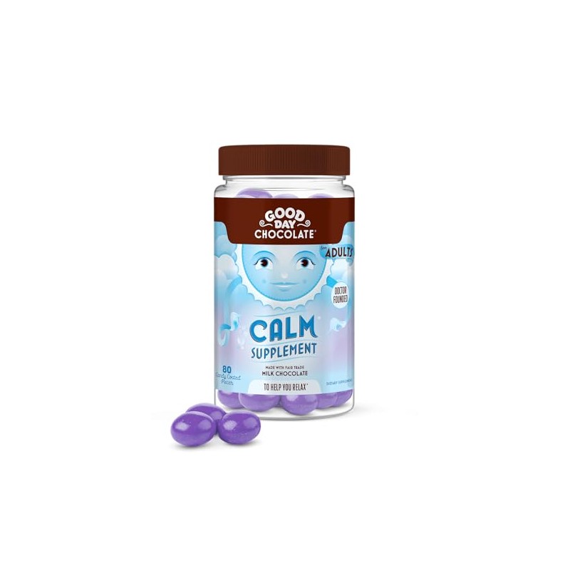 Good Day Chocolate Natural Calming Supplement for Adults, Blend of
