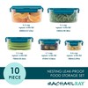 Rachael Ray Leak-Proof Nestable Container Food Storage Bin Set, 10-Piece