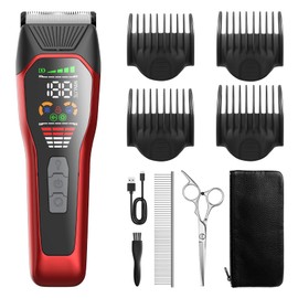 Founouly Wide Blade Dog Cat Clippers - Professional Cordless Grooming Tools for Thick Coats - Low Noise Pet Hair Trimmer Kit