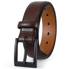 XZQTIV TSA Belt For Men Metal Free Dress Belts Hypoallergenic Leather Belt With Black Buckle Nickle Free