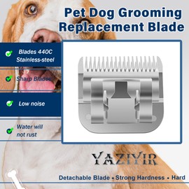 YAZIYIR 3 Pack 5FC Stainless Steel Dog Grooming Blades Compatible with Andis/Oster A5/Heiniger/Moser Max 50/Wahl Size 5FC, 1/4" Blade, 6.3mm Cutting Length