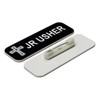 Jr Usher 1 x 3" Name Tag/Badge, Black, Cross Design