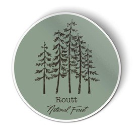 Squiddy Routt National Forest - Vinyl Sticker Decal for Phone, Laptop, Water Bottle (2.5" Wide)