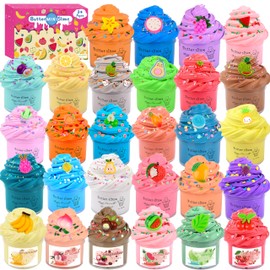 28 Pack Mini Butter Slime Kit,Peach Slime Watermelon Party Favor Supplies,Party Favor Supplies, Super Soft, Non-Sticky, Goody Bag Toy, Prize for Girl and Boys, Christmas Stocking Stuffers