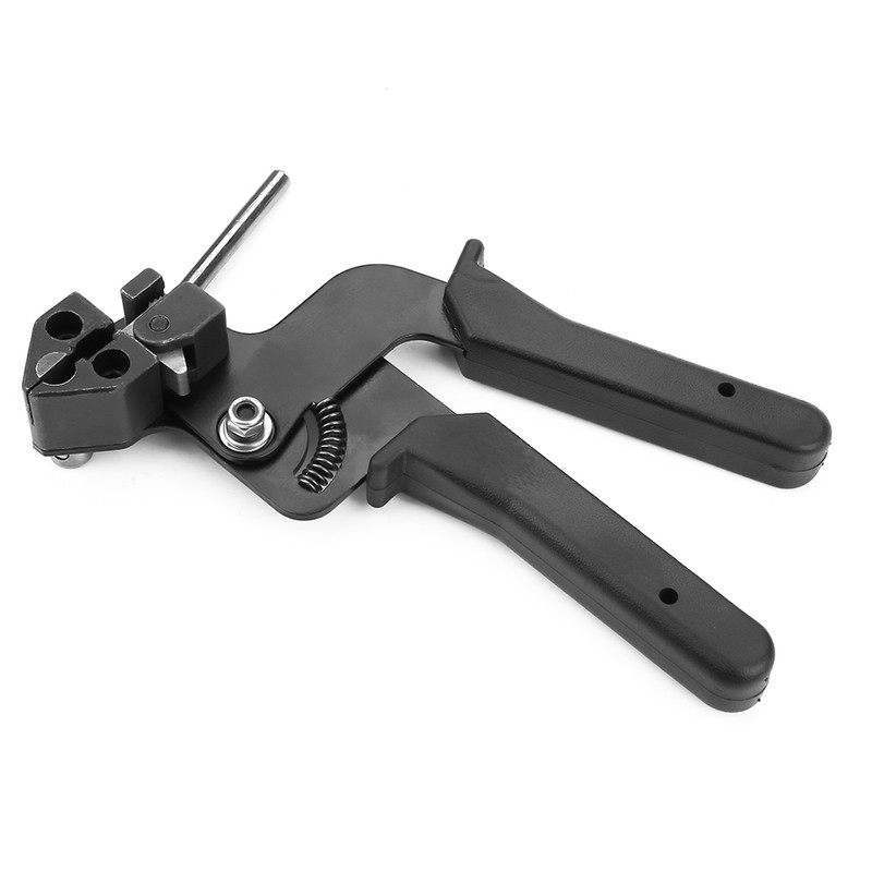 Black Cable Tie Gun Stainless Steel Ties Automatic Tensioner Cutter