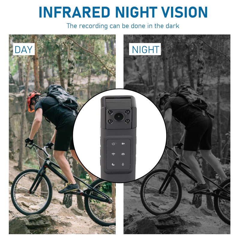 Body Mounted Camera with Back Clip 1080P Wifi Night Vision