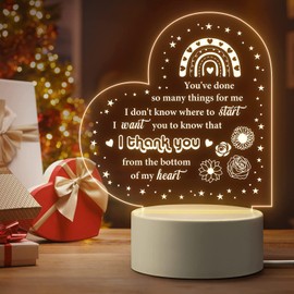 QYMCAT Thank You Gifts for Women, Thank You Appreciation Gifts for Friends, Teacher, Colleagues, Friendship Gift for Her, Inspirational Birthday Presents, Warm Colors LED Bedside Lamp