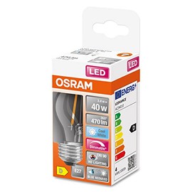 Osram OSRAM Superstar dimmbare LED-Lampe mit besonders hoher Farbwiedergabe (CRI90) fr E27-Sockel, Filament-Optik ,Kaltwei? (4000K), 470 Lumen, Ersatz fr herk?mmliche 40W-Leuchtmittel, dimmbar, 1-er Pack