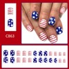 Tyuimhx 4th of July Press on Nails Short Square Fake