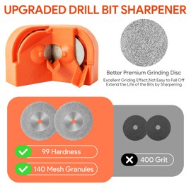 Drill Bit Sharpener for All Bits, Multipurpose Drill Bit Grinding Sharpener with 4 Grinding Wheels, Drill Machine Blade Sharpening Tool for Carbide, Masonry, High-Speed Steel, Cobalt and Tin-Coated
